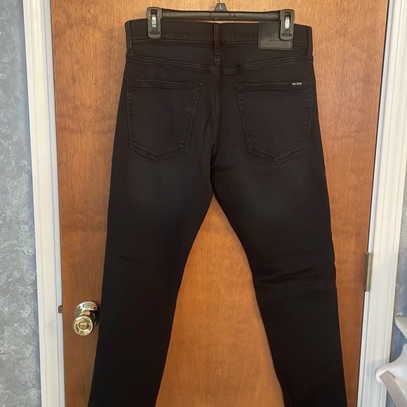 Mens black stacked skinny jeans - Picture 2 of 3